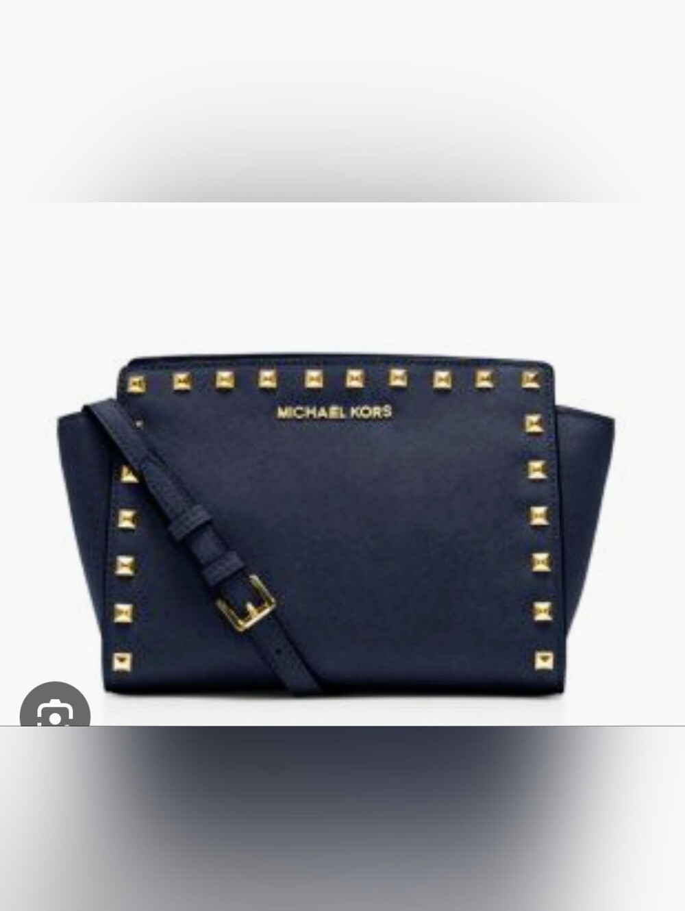 Michael Kors Navy Selma Medium Studded Crossbody Bag
